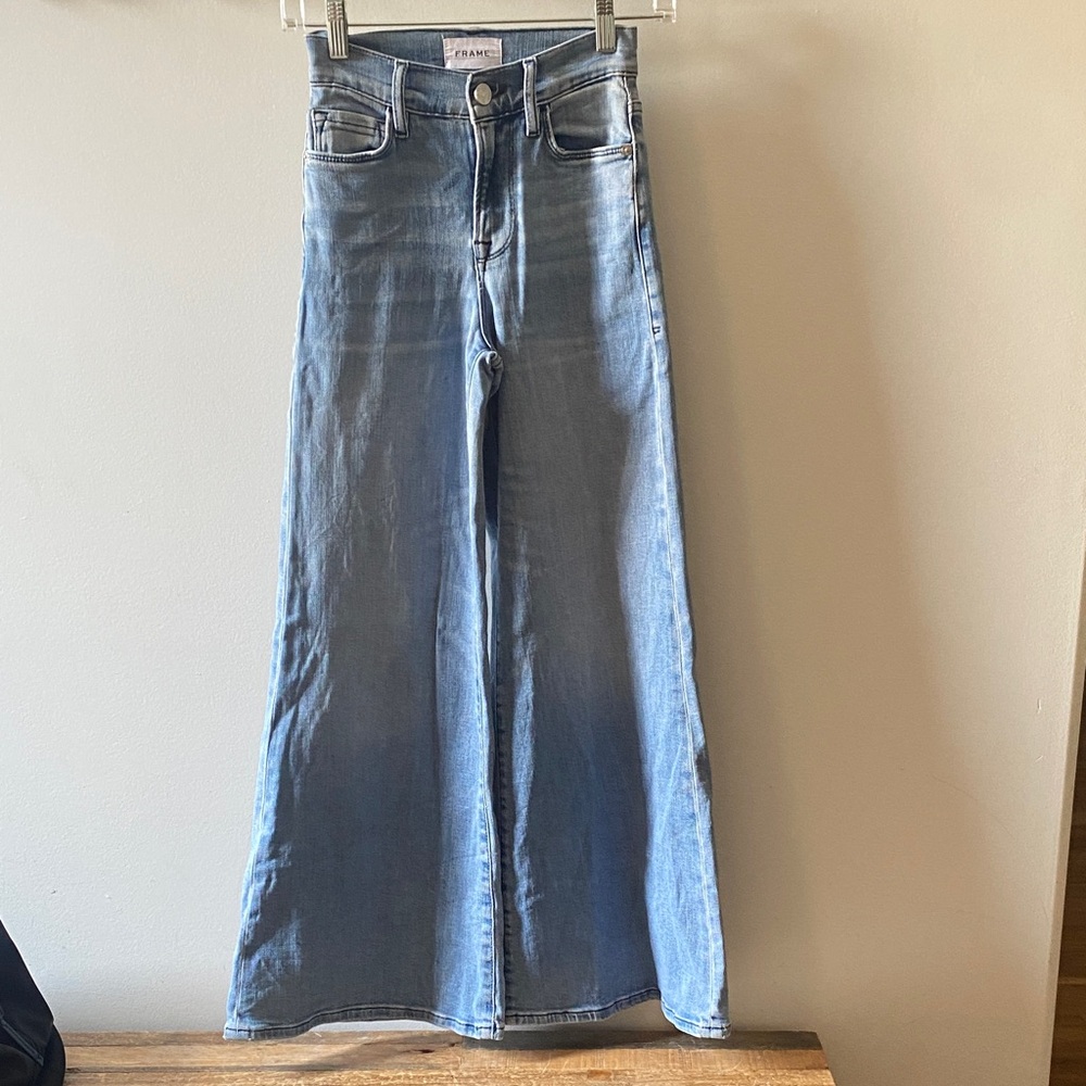 Frame Denim Light Blue Wide Leg Jeans